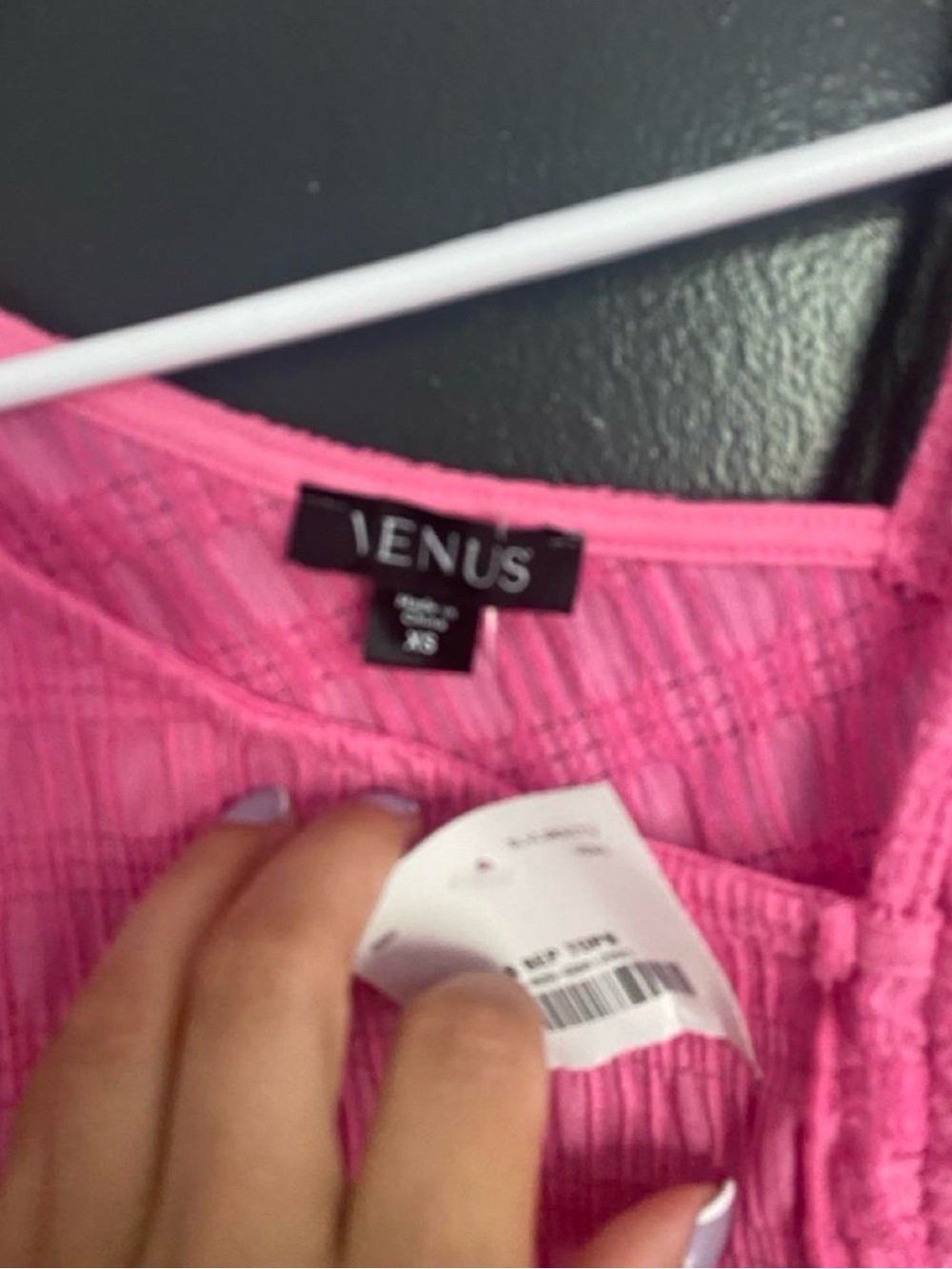 VENUS Bright Fuchsia One-Shoulder Ruffle Tank - Picture 2 of 3